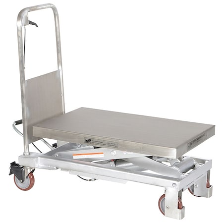 Scissor Lift Cart, SS, 1000 lb. Cap, 19-3/4