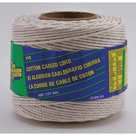 Twine, 1/16 in Dia. x 400 ft L, 20 lb MPN:CC1805-WA