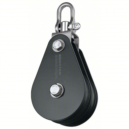 Double Pulley Block, Wire Rope, 9/16 in Max Cable Size, 3, 300 lb Max Load, Powder Coated MPN:RZ1705