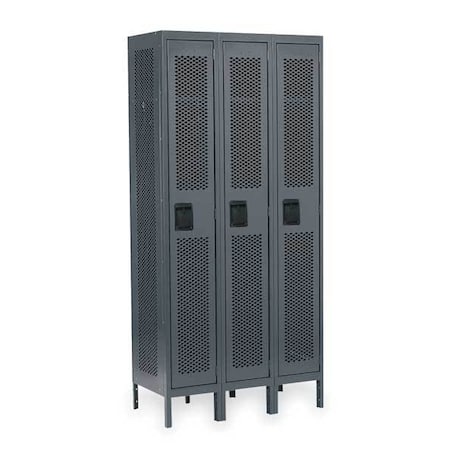 Wardrobe Locker, 36 in W, 18 in D, 78 in H, (1) Tier, (3) Wide, Gray MPN:2HFL2