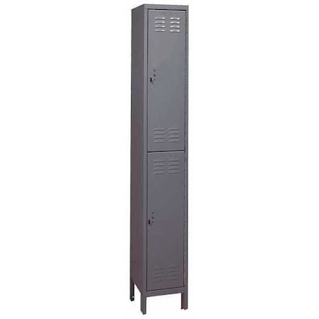 Wardrobe Locker, 12 in W, 12 in D, 78 in H, (1) Wide, (2) Tier, Dark Gray MPN:4VFF8
