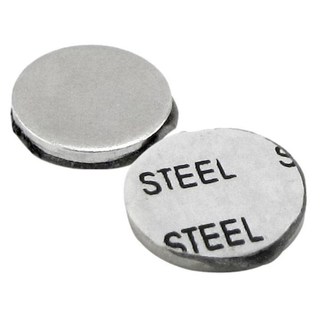Ferrous Disc, 1/2 Dia, Stl w/Adhesive, Pk10 MPN:10E739