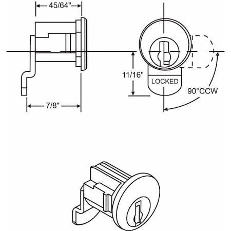 Mailbox Lock, For 4C Pedestal Mailboxes MPN:97-3