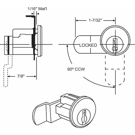 Mailbox Lock, For 4C Pedestal Mailboxes MPN:97-76
