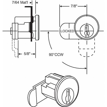 Mailbox Lock, For 4C Pedestal Mailboxes MPN:97-8
