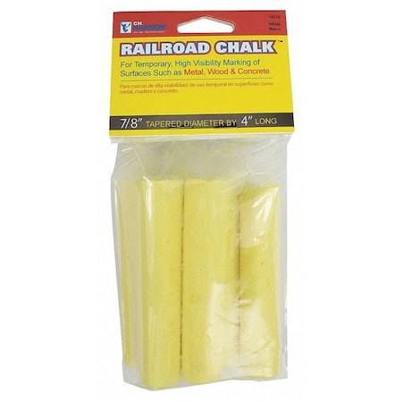 Railroad Chalk, White, Tapered, 4 In, PK6 MPN:10467