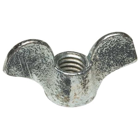 Wing Nut, #8-32, Malleable Iron, Zinc Plated, 0.438 in Ht, 1 in Max Wing Span, 10 PK MPN:0-8A-700A87-