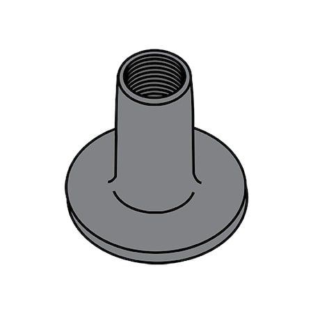 Round Weld Nut, #6-32, Steel, 0.039 in Ht, 1000 PK MPN:0604NWR