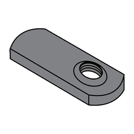 Tab Weld Nut, #10-24, Steel, 0.453 in Wd, 0.64 in Lg, 0.098 in Ht, 1000 PK MPN:10NWS1