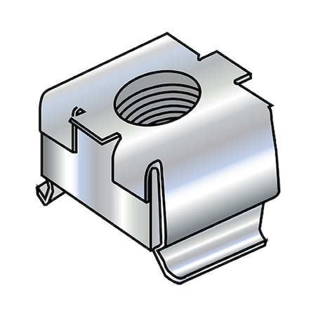 Cage Nut, #10-32, Square Shape, Steel, Zinc Plated Finish, 1000 PK MPN:11-093NCAG