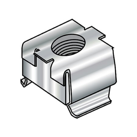 Cage Nut, #10-32, Square Shape, 18-8 Stainless Steel, Not Graded, 500 PK MPN:11NCAG188