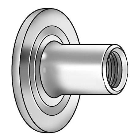Round Weld Nut, #6-32, Steel, 1/64 in Ht, 100 PK MPN:1LAC2