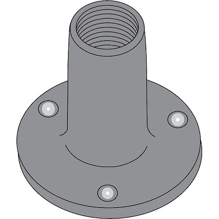 Round Weld Nut, #10-24, Steel, 1/32 in Ht, 50 PK MPN:1LAE1