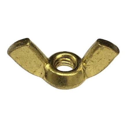 Wing Nut, #10-32, Brass, Plain, 0.469 in Ht, 29/32 in Max Wing Span, 50 PK MPN:1WY75