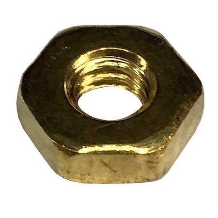 Hex Nut, #10-24, Brass, Not Graded, Plain, 1/8 in Ht, 20000 PK MPN:25RM10-24