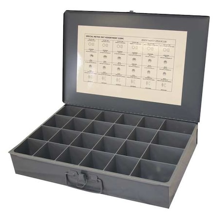 Nut Assortment, Zinc Finish, 24 Sizes MPN:CPS1LAC1GR
