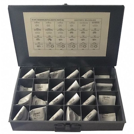 Nut and Washer Assortment, 825 pcs. MPN:JBDL24WNLNSSX
