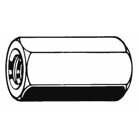 Coupling Nut, M6-1.00, 18-8 Stainless Steel, Not Graded, Zinc Plated, 18 mm Lg, 10 mm Hex Wd MPN:M11400.060.0001