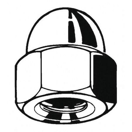High Crown Cap Nut, M20-2.50, Steel, Zinc Plated, 34 mm H, 10 PK MPN:M16510.200.0001