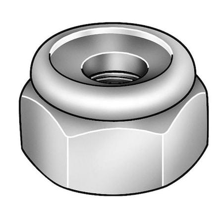 Nylon Insert Lock Nut, #12-24, 18-8 Stainless Steel, Not Graded, Plain, 5/16 in Ht, 100 PK MPN:NLIX-12NM-100BX