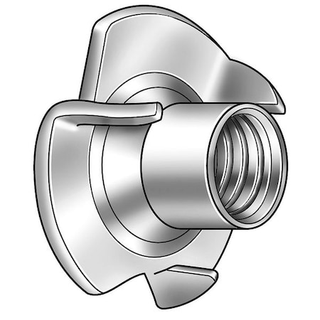 T-Nut, #10-32, Steel, Zinc Plated, 0.243 in Barrel Dia, 5/16 in Barrel Ht, 100 PK MPN:TNUTFI-100-100P