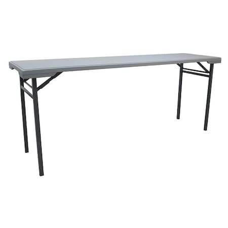 Rectangle Folding Table, 20 in W, 71 in L, 29 in H, Blow Molded Polyethylene Top, Gray MPN:12F615