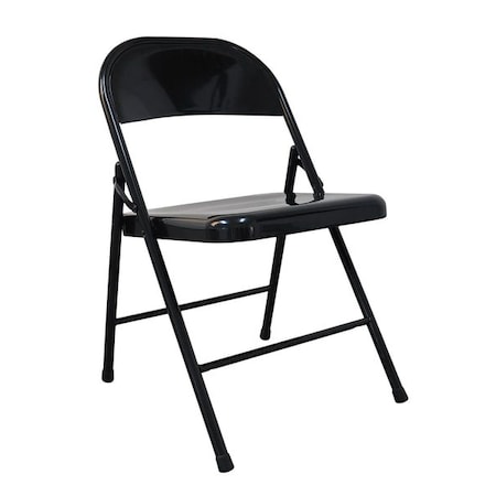 Folding Chair, Steel, Black, 300 lb. MPN:13V423