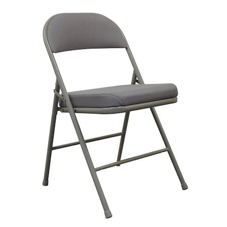 Padded Folding Chair, Gray/Beige, 300 lb. MPN:13V426