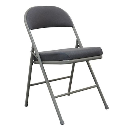 Padded Folding Chair, Gray, 300 lb. MPN:13V428
