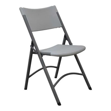 Folding Chair, Blow Molded, Gray, 300 lb. MPN:13V429