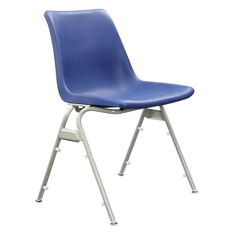 Stacking Chair, Plastic, Blue MPN:16A323