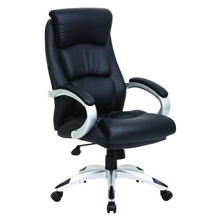 Executive Chair, Leather Black, Height 43-1/4