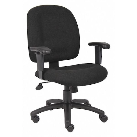Fabric Task Chair, 20 1/2-, Adjustable, Black MPN:452R13