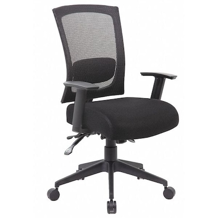 Fabric Task Chair, 22-, Adjustable, Black MPN:452R26