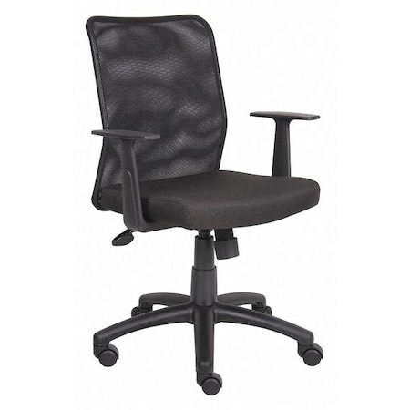 Fabric Task Chair, 21 1/2-, Fixed, Black MPN:452R27