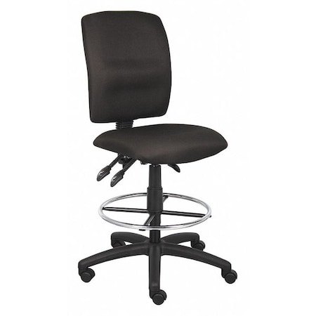 Fabric Drafting Chair, 29 1/2-, No Arm, Black MPN:453A10