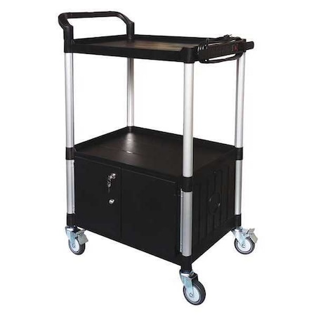 Media Cart with Cabinet, 47 1/4