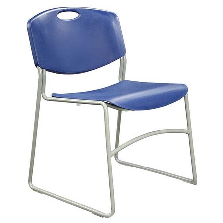 Stacking Chair, Plastic, Blue MPN:4KK09