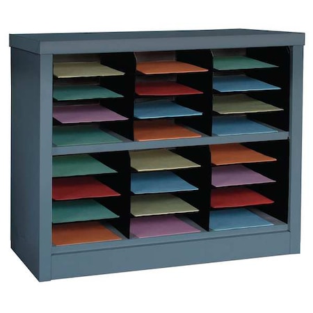 Horizontal Literature Organizer 24 Compartments, Gray MPN:5CRY0
