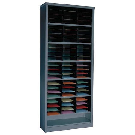 Vertical Literature Organizer 72 Compartments, Gray MPN:5CRY6