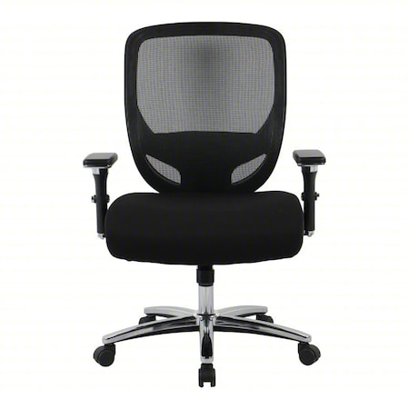 Office Chair, Adj Arm, Black/Silver, 400 lb MPN:830KL2