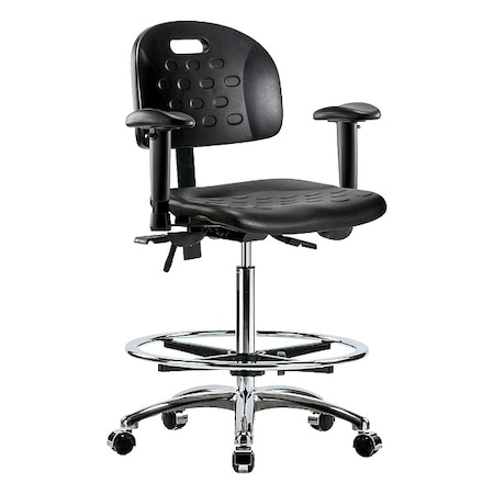 High Bench Chair Ergonomic Chair, Adjustable Arms, 24-3/4