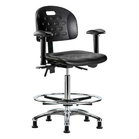High Bench Chair Ergonomic Chair, Adjustable Arms, 24-3/4