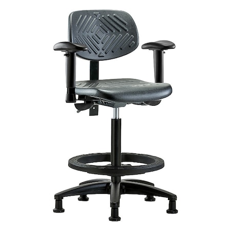 High Bench Chair Ergonomic Chair, Adjustable Arms, 23-1/4