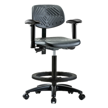 High Bench Chair Ergonomic Chair, Adjustable Arms, 23-1/4