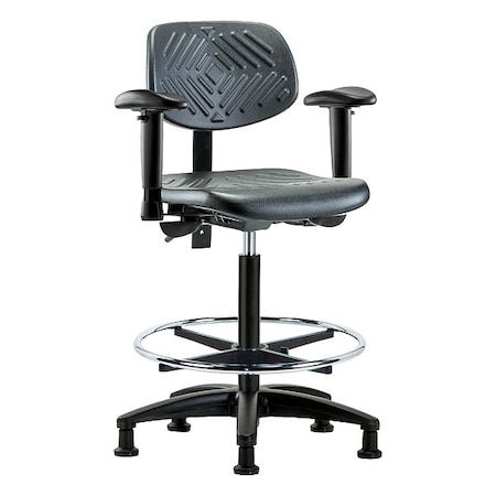 High Bench Chair Ergonomic Chair, Adjustable Arms, 23-1/4