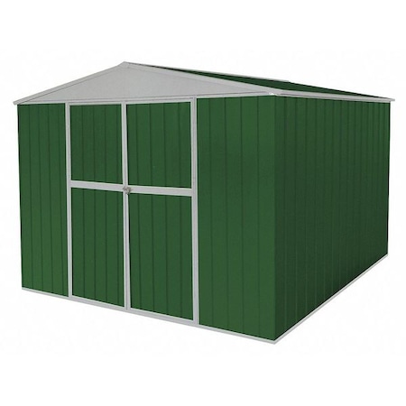 653 cu ft Steel Outdoor Storage Shed, Green MPN:13X117