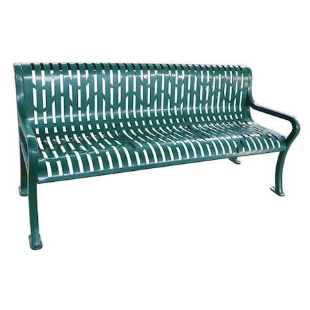 Outdoor Bench, 74 in. L, 33-1/4 in. H, Grn MPN:4HUT9