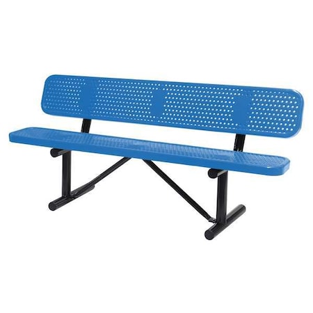 Outdoor Bench, 72 in. L, 24 in. W, Blue MPN:4HUU2