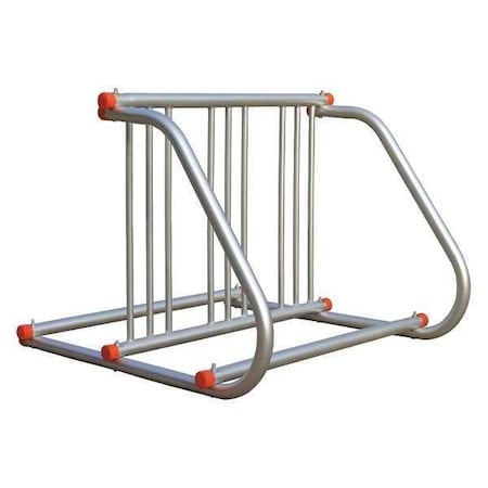 Bike Rack, 2-Sided, 6-Bike, 39-1/2 in., Slvr MPN:8AN88